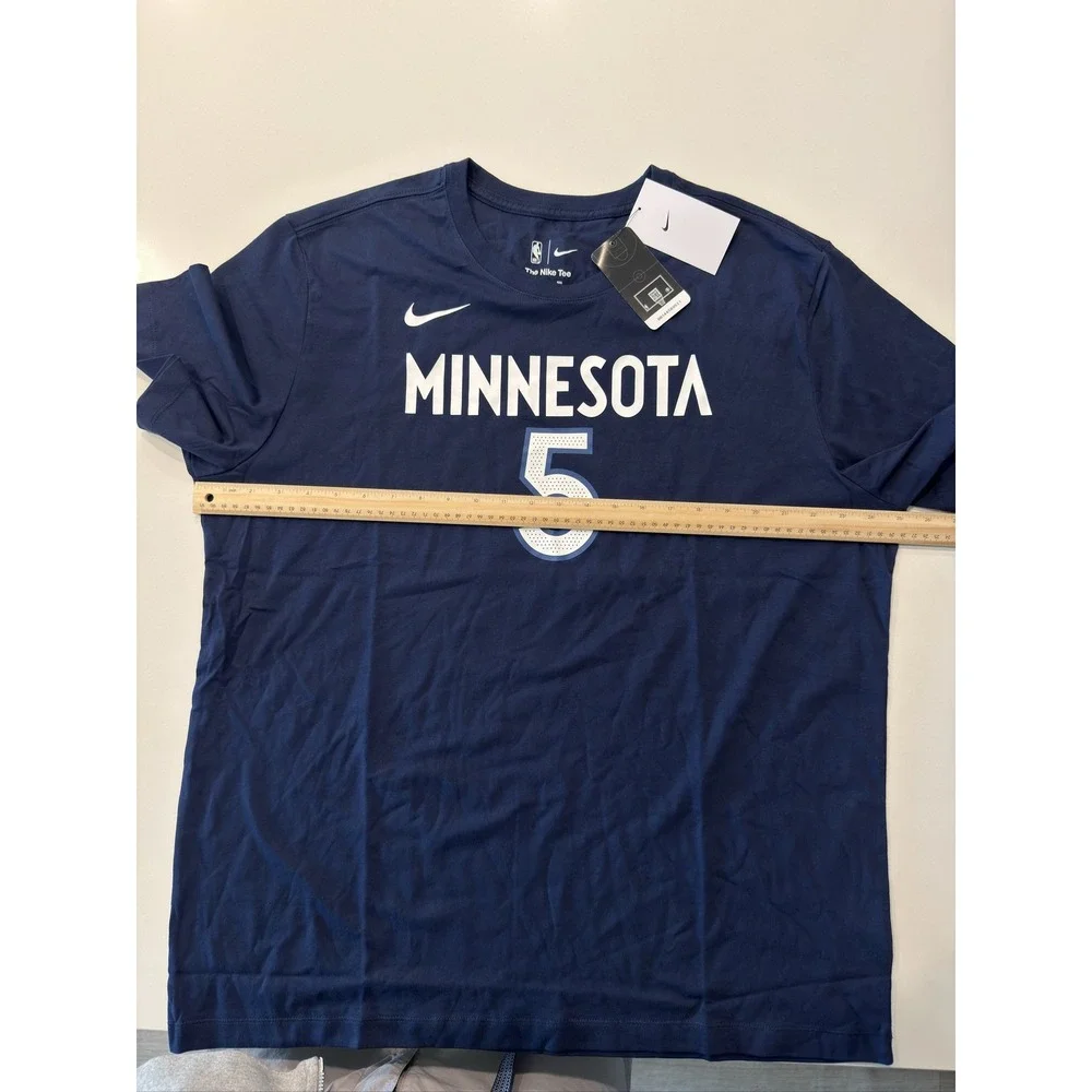 Nike Anthony Edwards Timberwolves Icon Name & Number T-Shirt Men's 2XL Navy